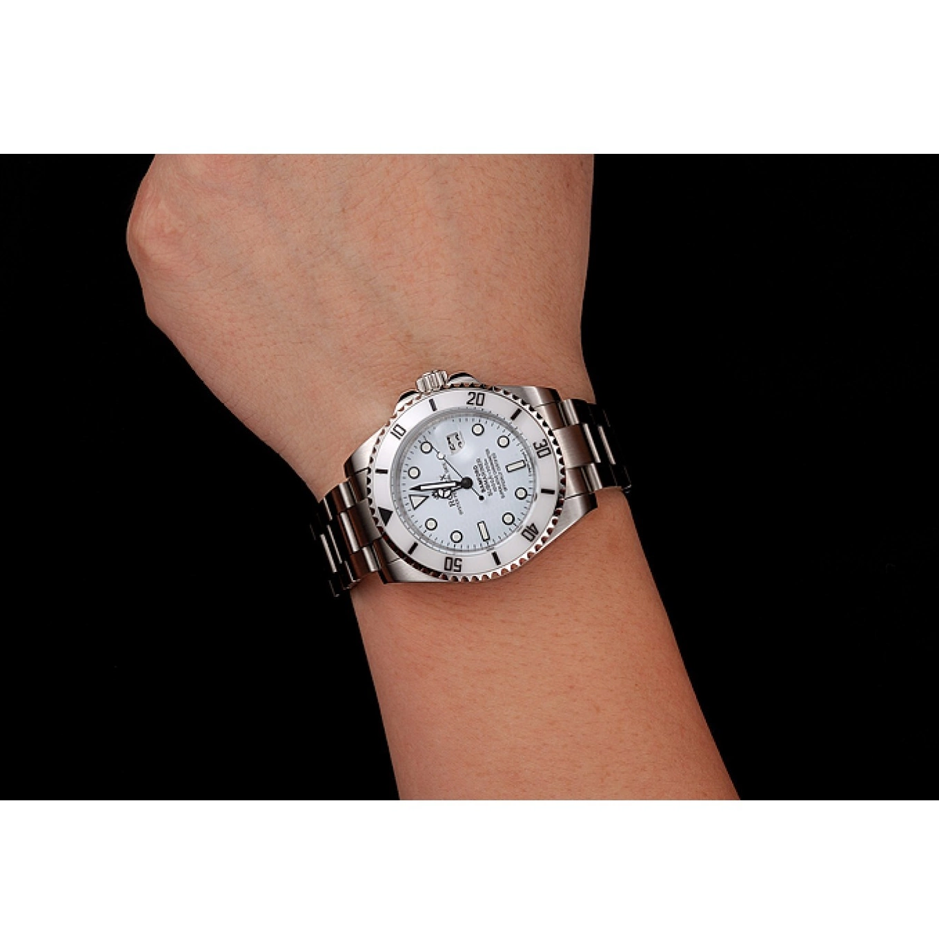 Aaa fake watches Bamford 1453863 Submariner Bracelet Steel Stainless Rolex White Dial 0712